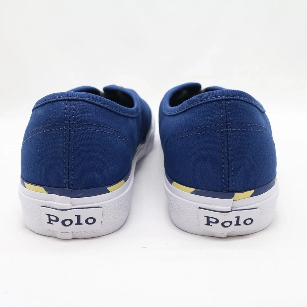 POLO RALPH LAUREN Men's Keaton Leather-Trim Canvas Sneakers - Picture 4 of 4